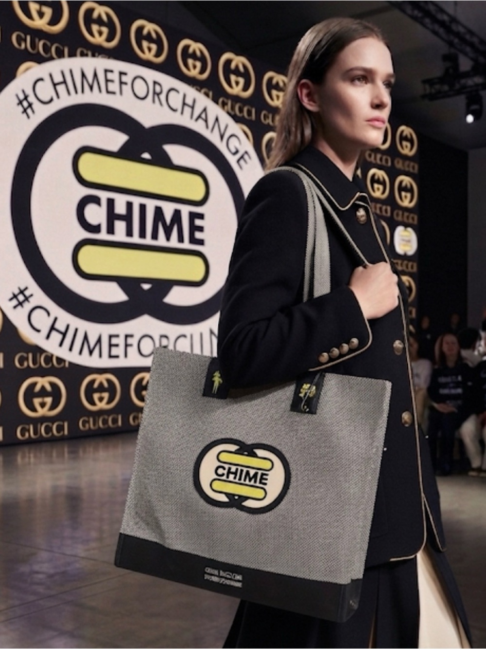 New authentic Gucci Chime for Change designer tote bag purse with matching pins